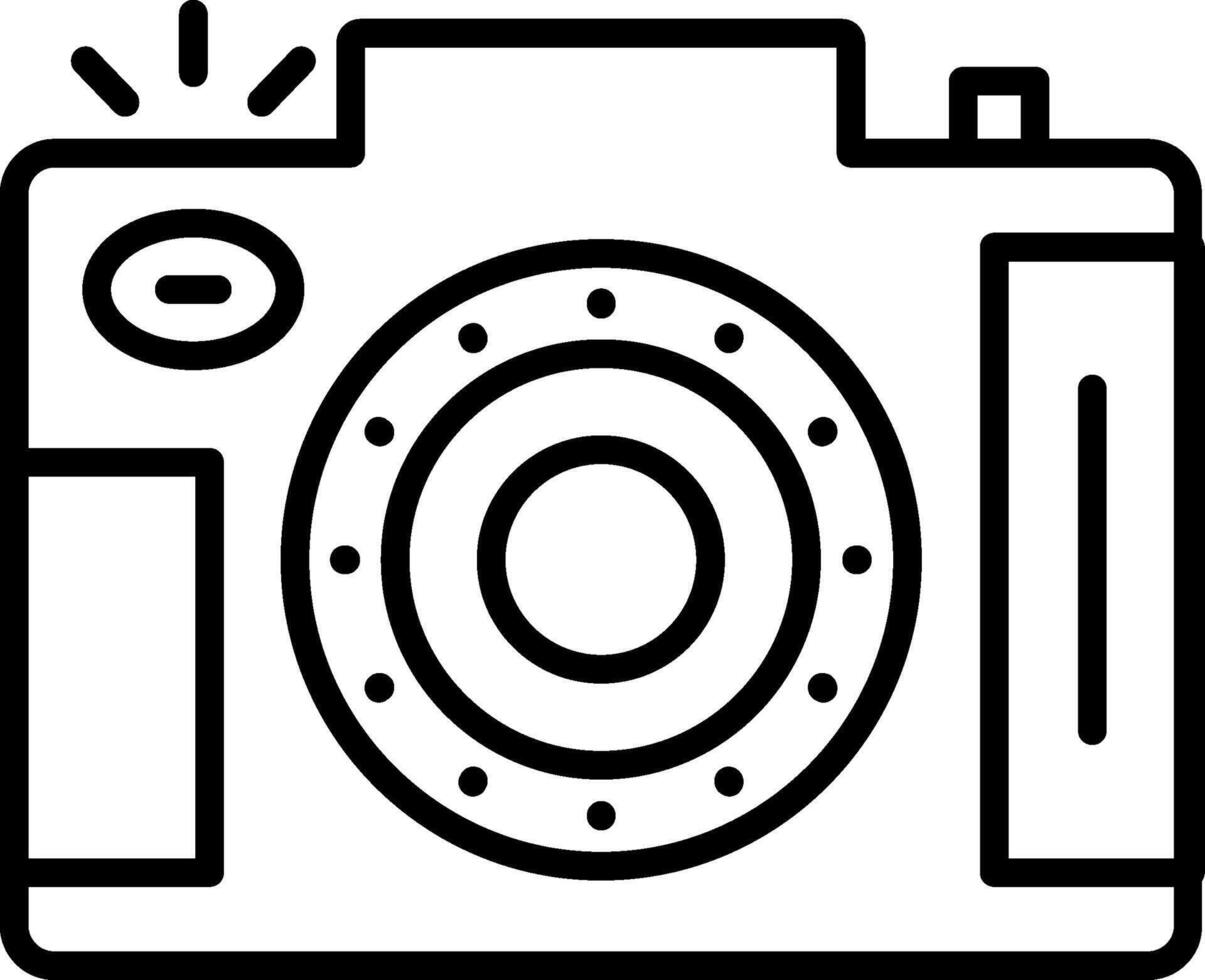 Dslr Camera Line Icon vector