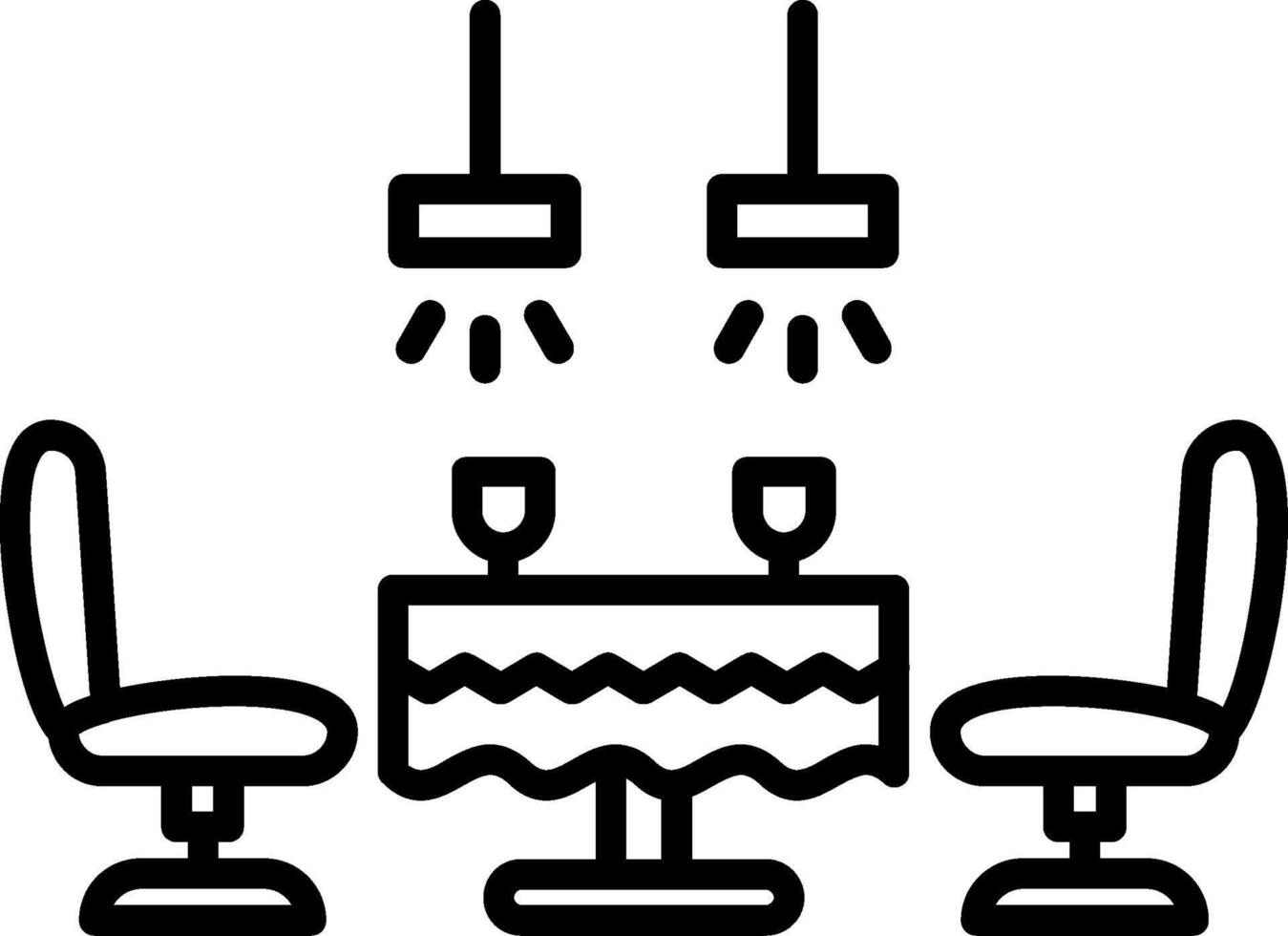 Dining Table Line Icon vector