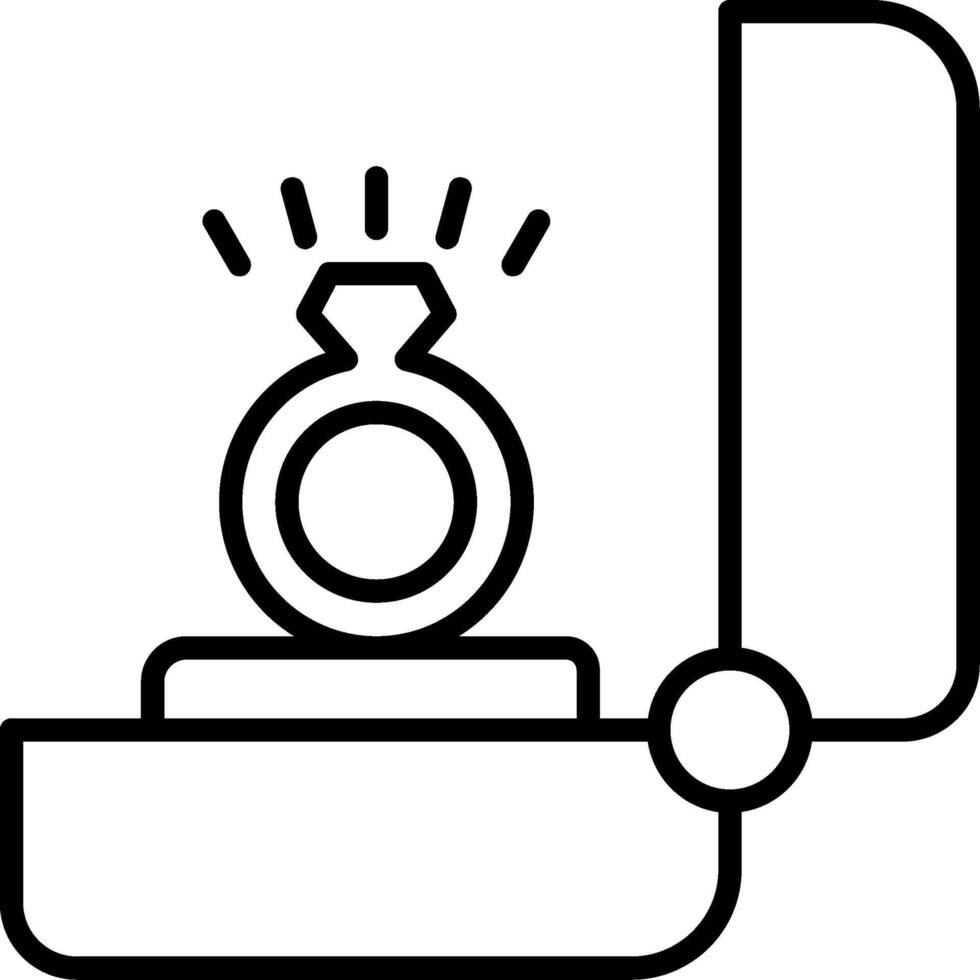Engagement Ring Line Icon vector