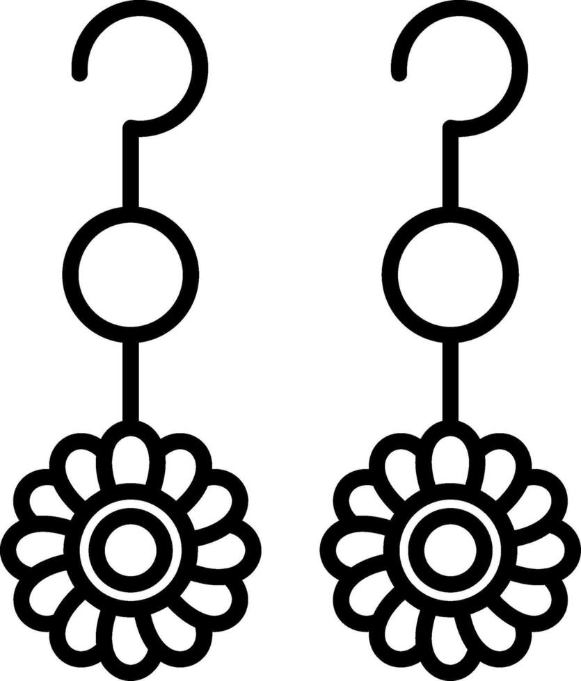 Earrings Line Icon vector