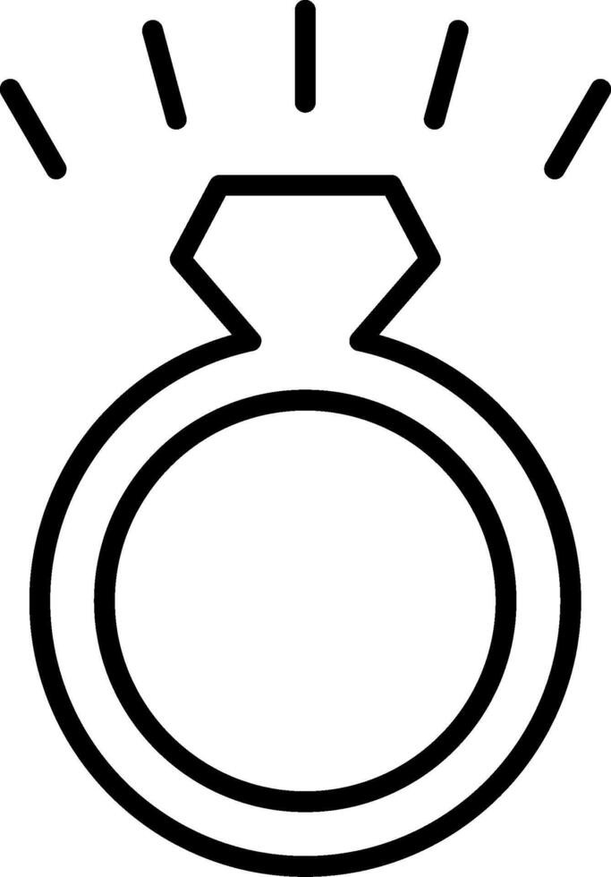Diamond Ring Line Icon vector