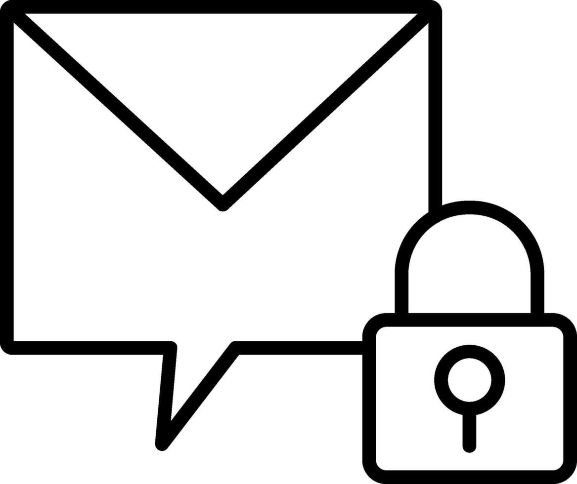 Private Message Line Icon vector