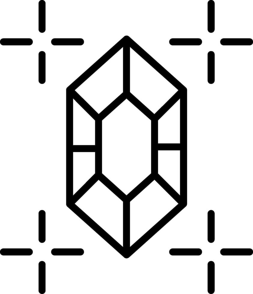 Gem Line Icon vector