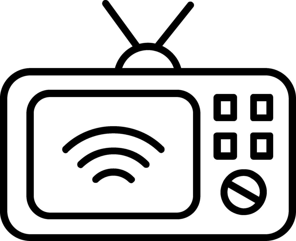 icono de línea de televisión vector