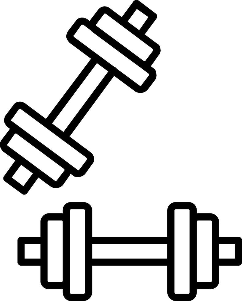 Dumbell Line Icon vector