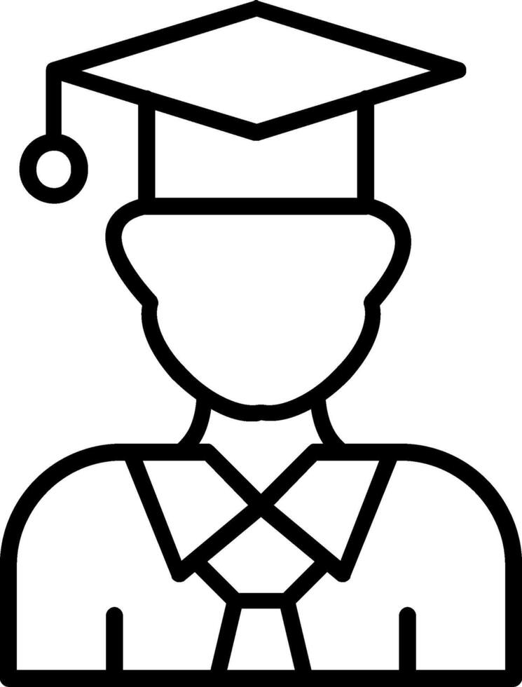 icono de línea de graduación vector