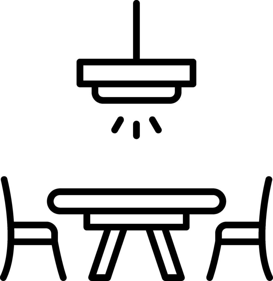 Dinner Table Line Icon vector