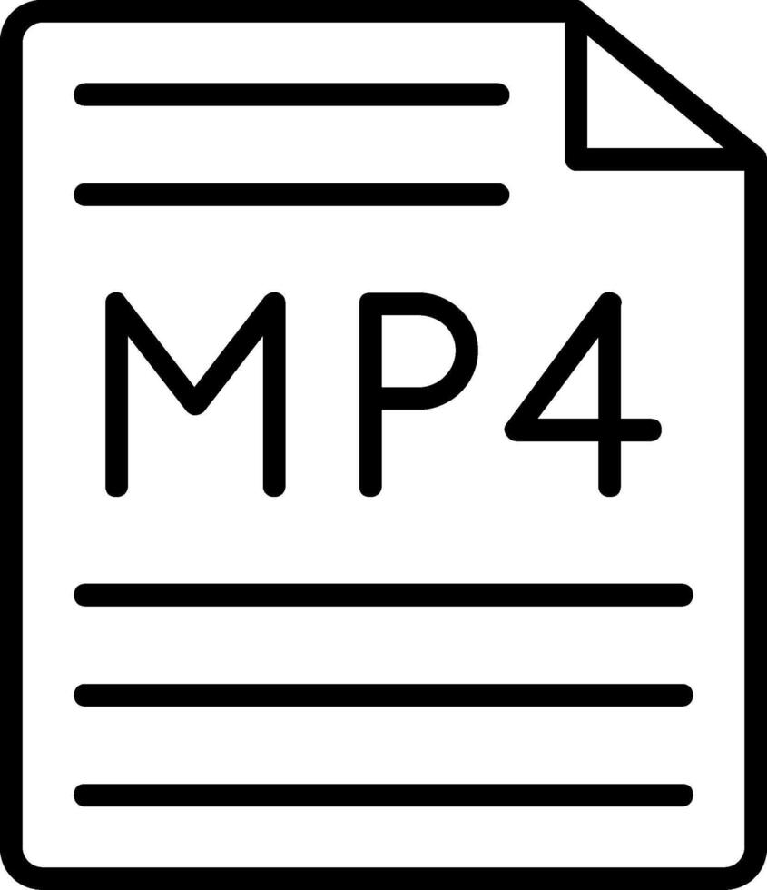 icono de línea mp4 vector