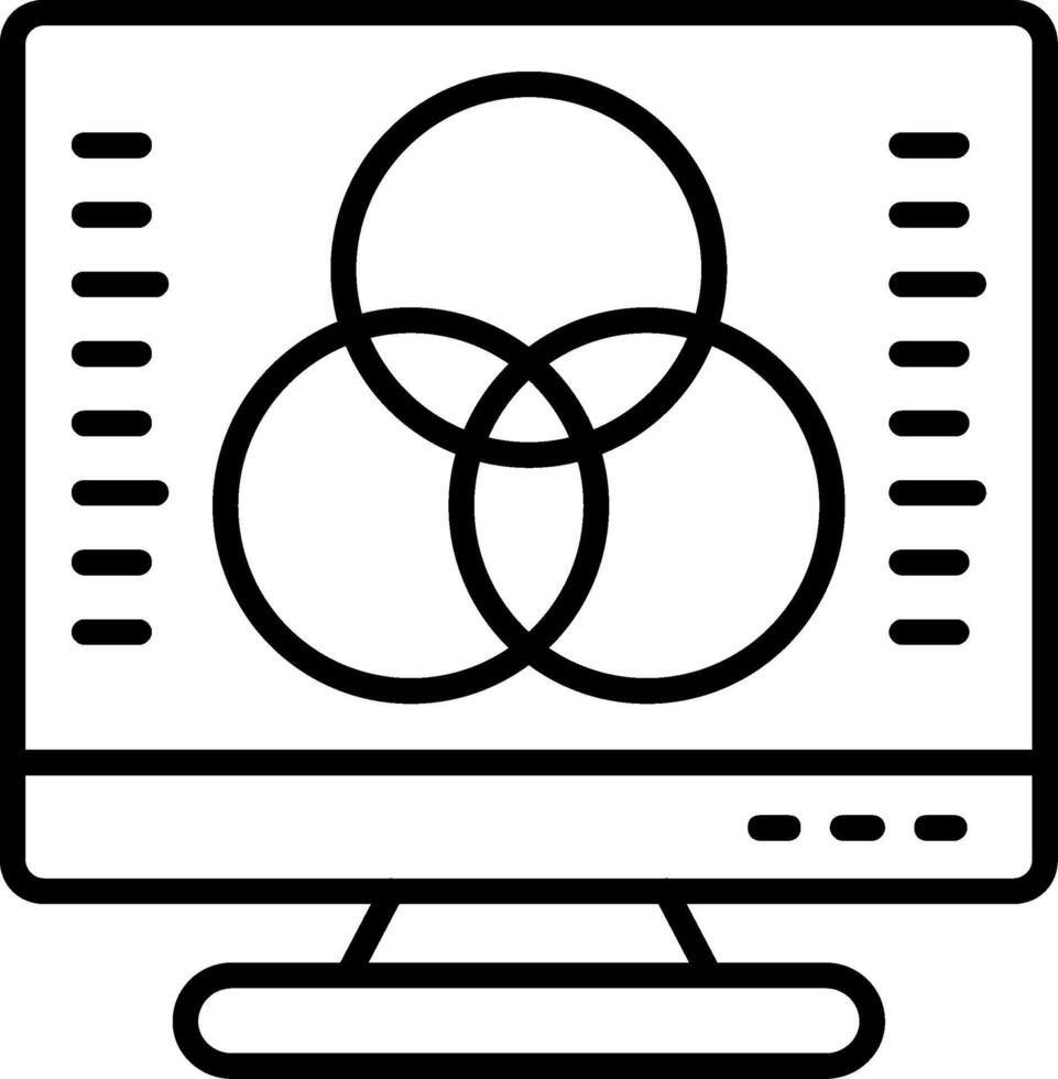 Desktop Computer Line Icon vector
