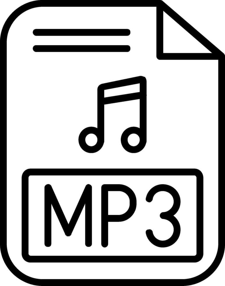 icono de línea de mp3 vector