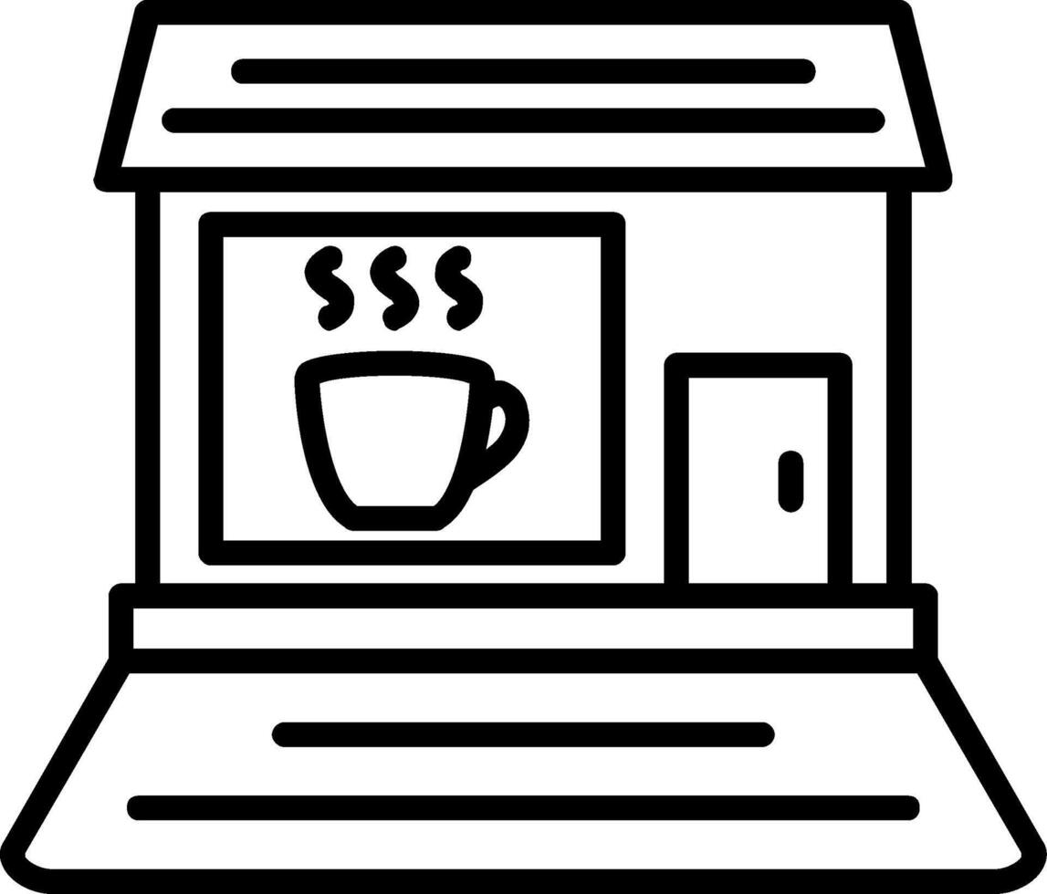 icono de línea de cafetería vector