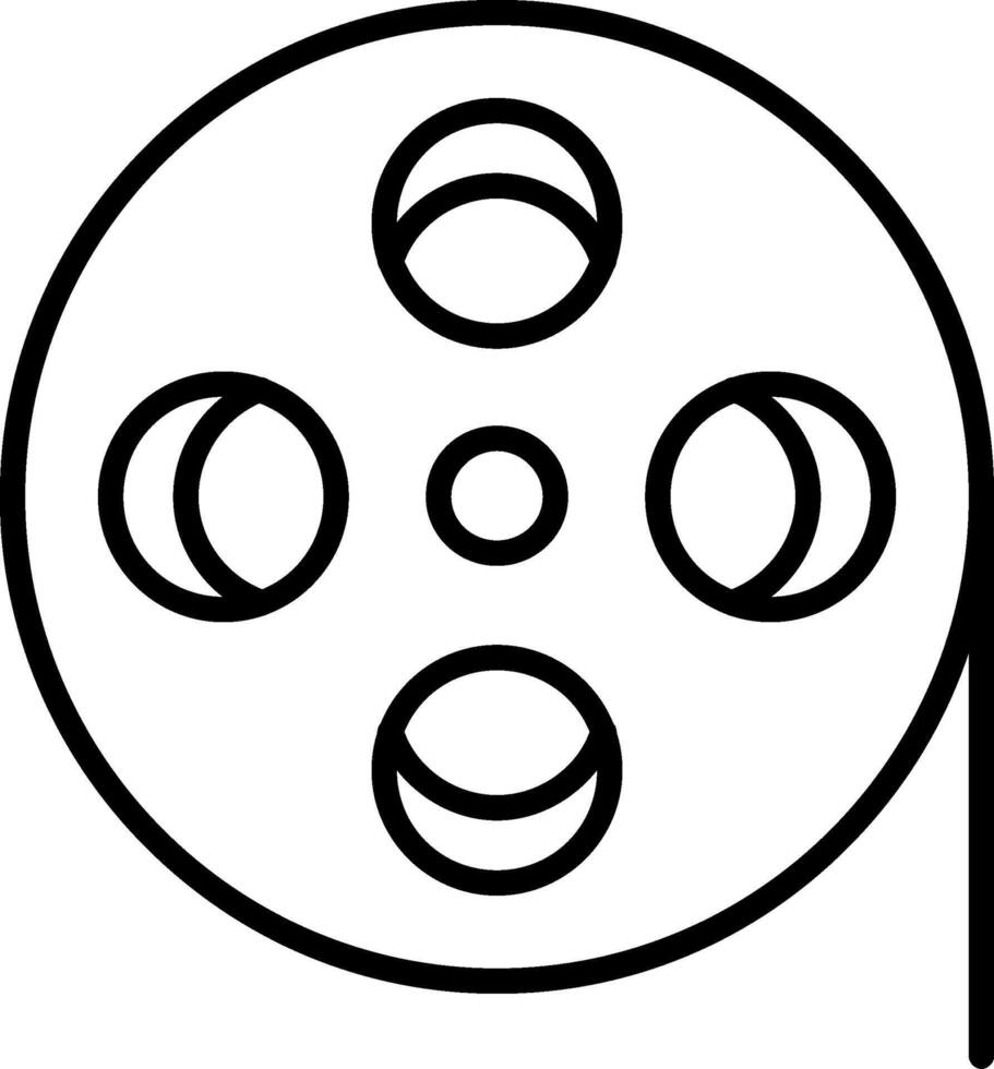 icono de línea de carrete de película vector