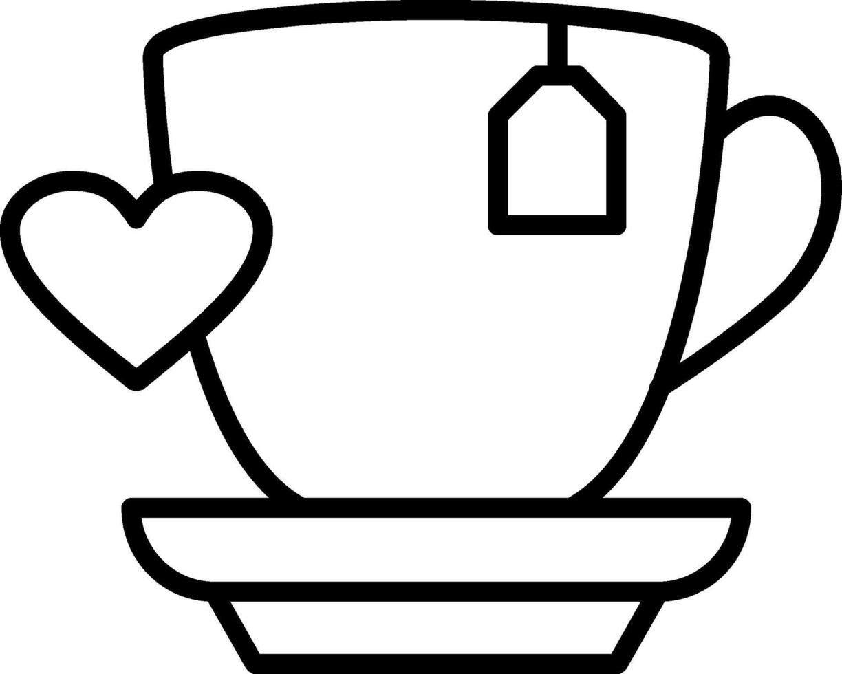 Love Coffee Line Icon vector