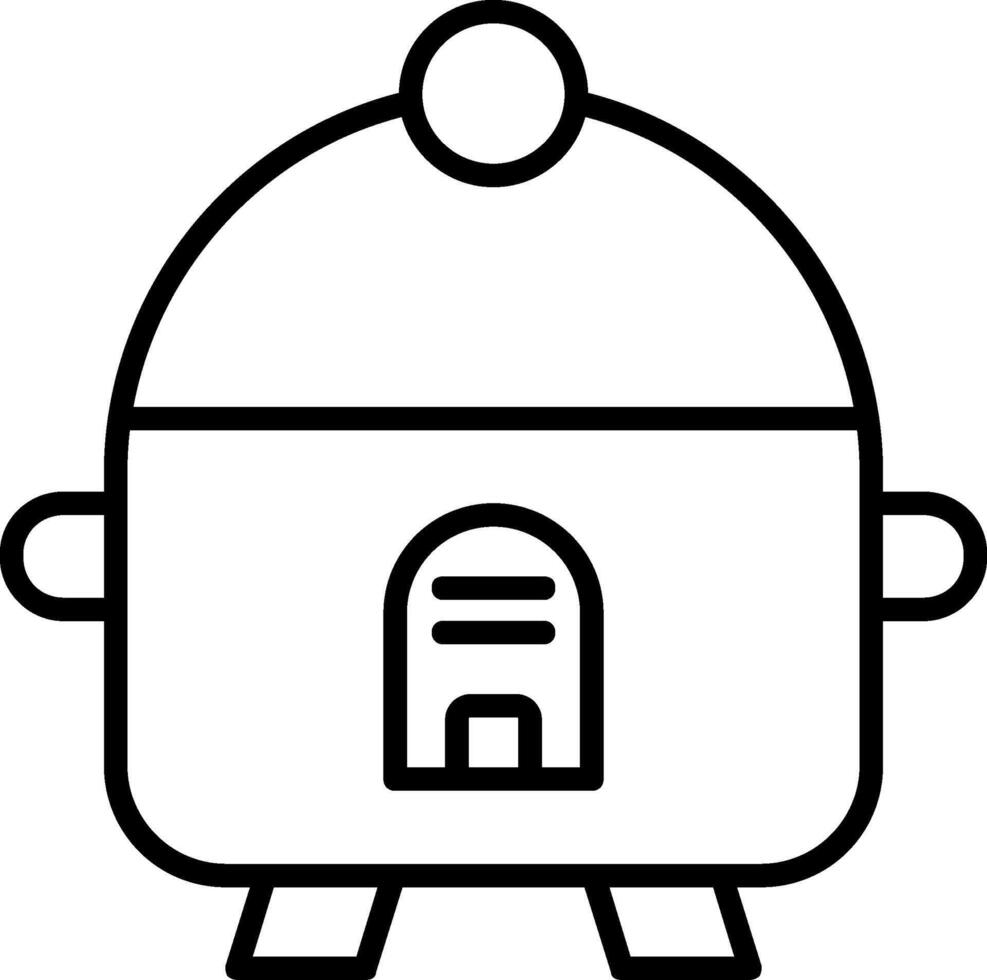 Rice Cooker Line Icon vector