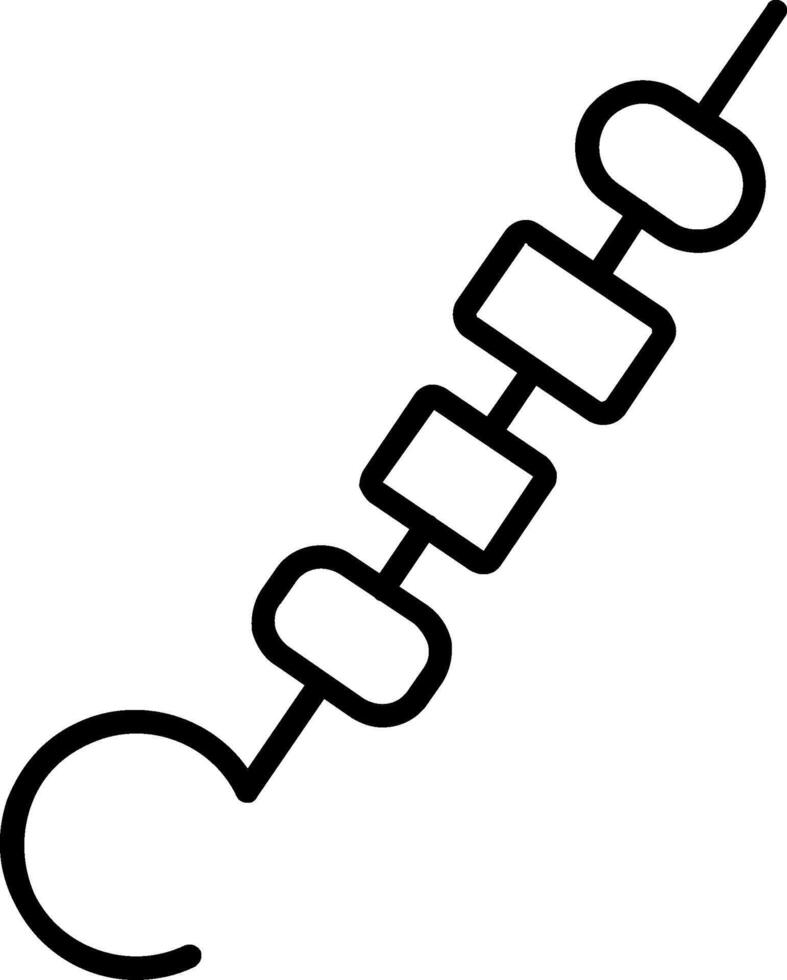 Skewer Line Icon vector