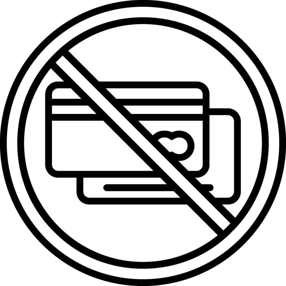 prohibido firmar línea icono vector