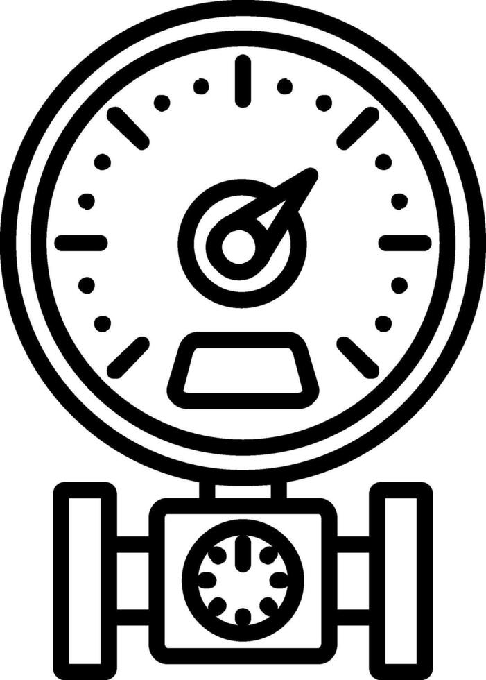 Pressure Gauge Line Icon vector