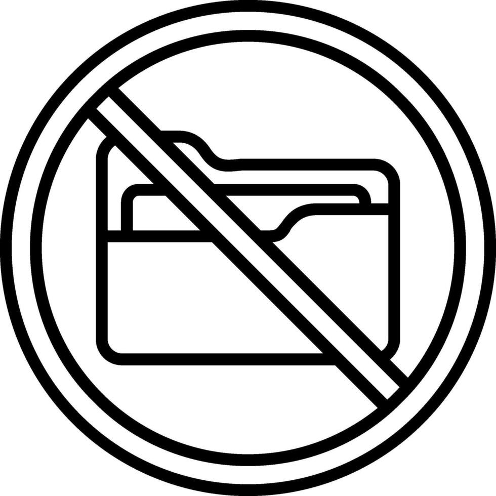 prohibido firmar línea icono vector