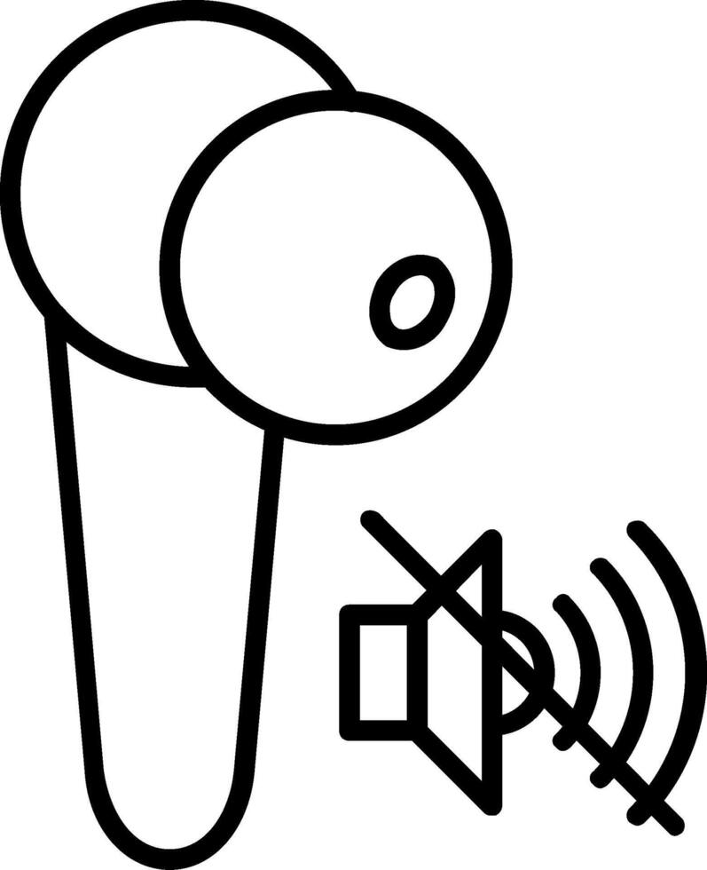 Earbud Line Icon vector