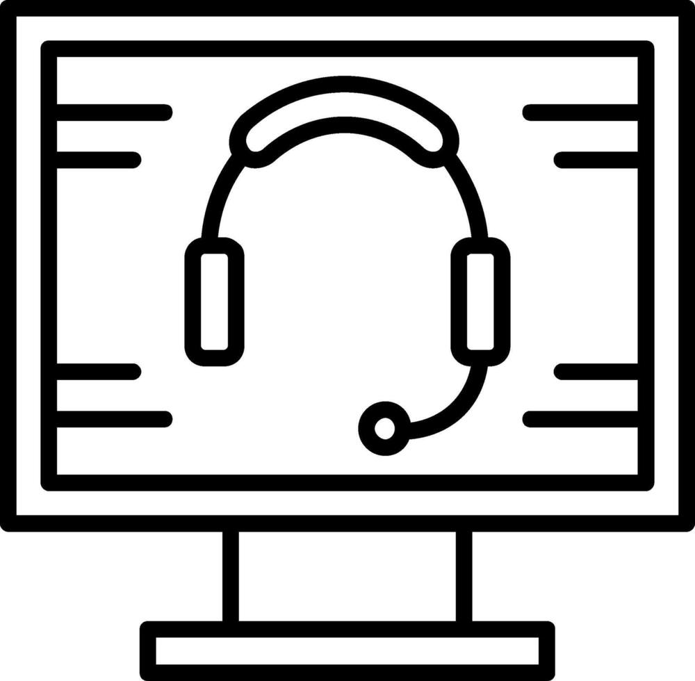 icono de línea de auriculares vector