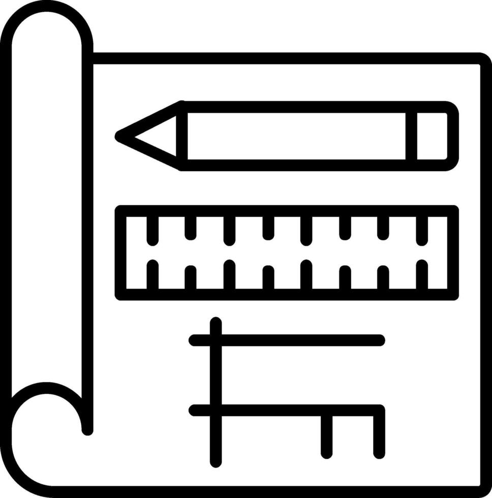 Blueprint Line Icon vector