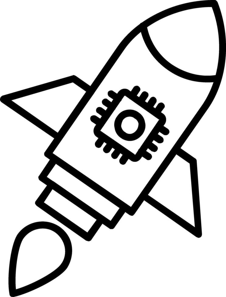 Rocket Line Icon vector