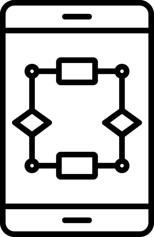 Algorithm Line Icon vector