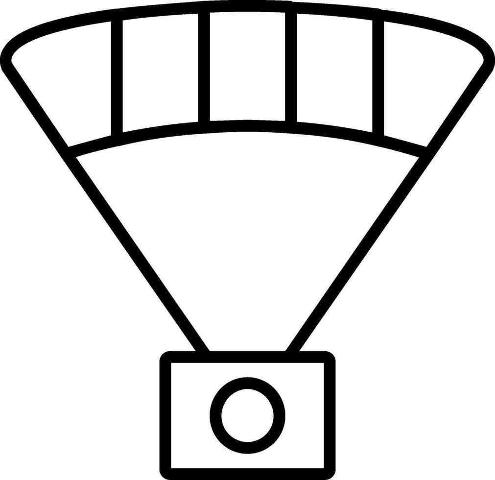 icono de línea de parapente vector