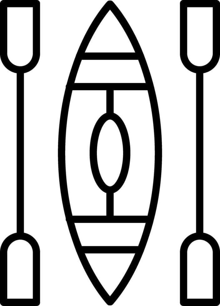 icono de línea de canoa vector