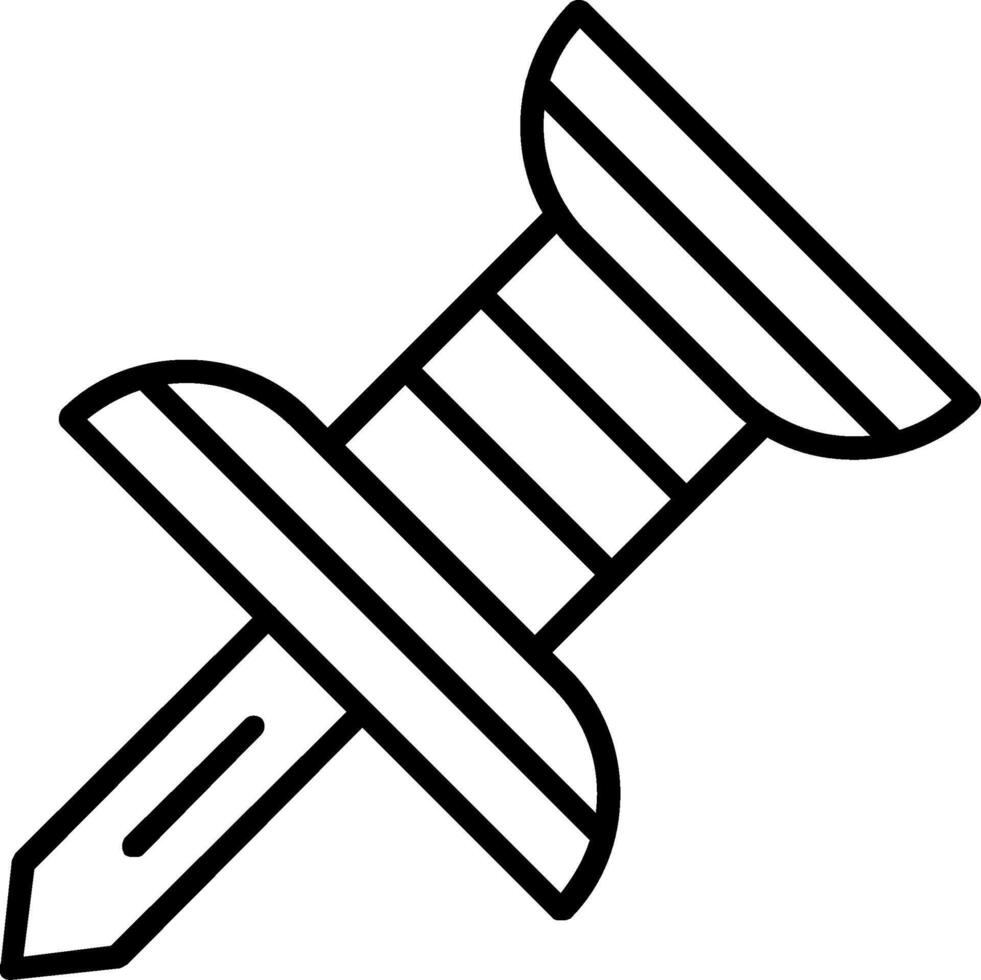 Push Pin Line Icon vector