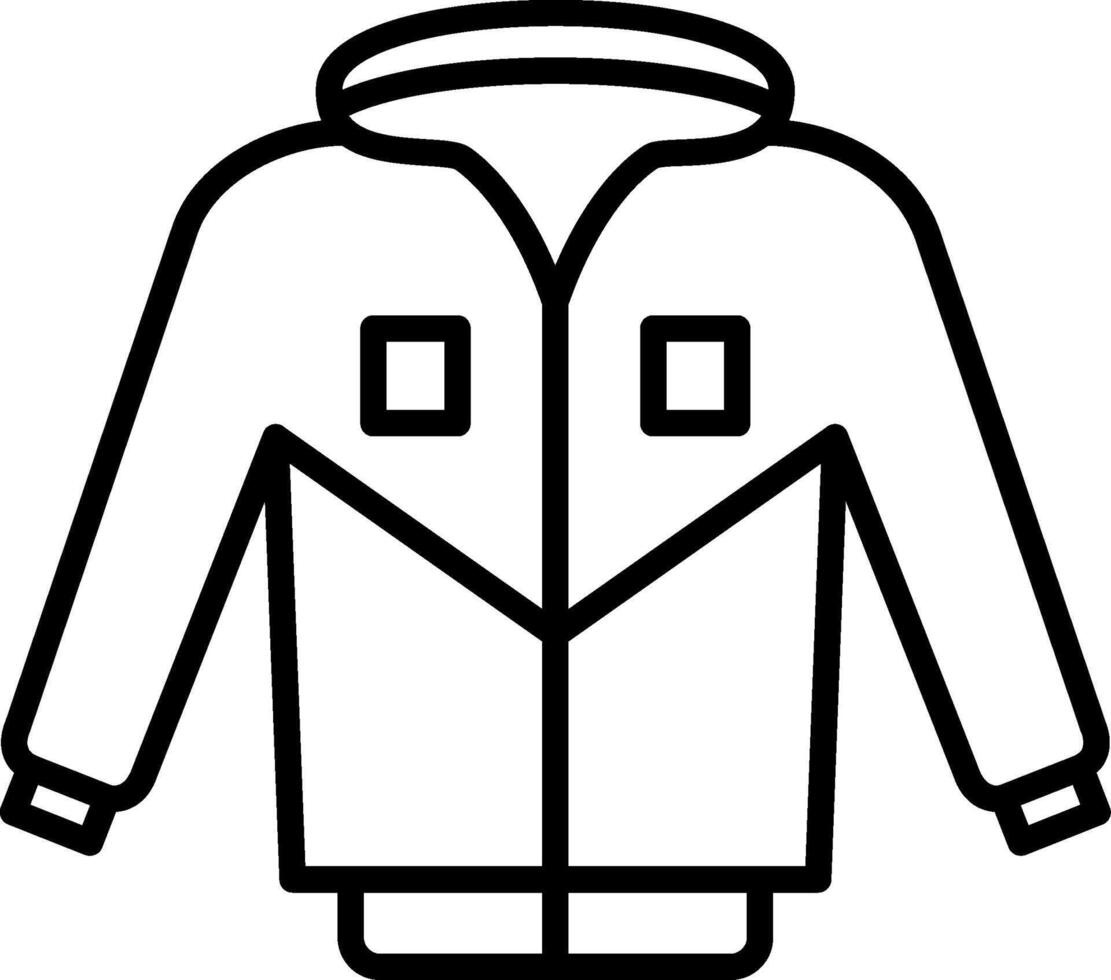 icono de línea de chaqueta vector