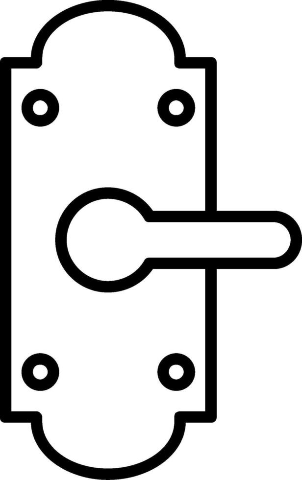 Door Lock Line Icon vector