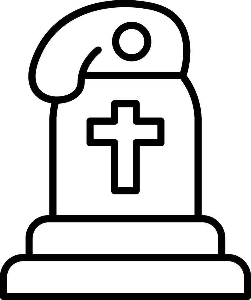 Grave Line Icon vector