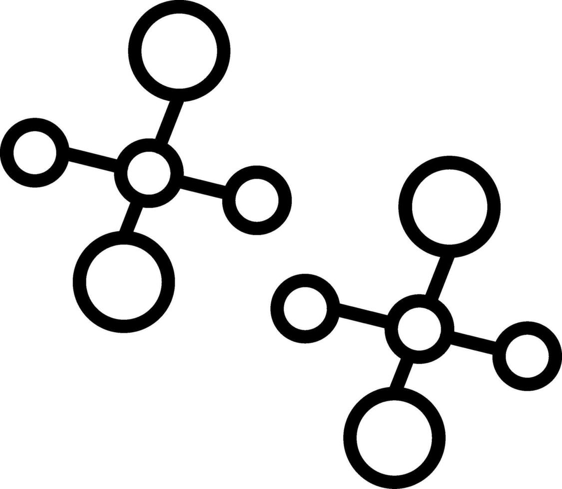 Molecules Line Icon vector