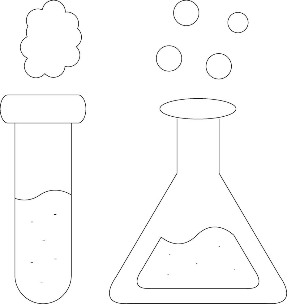 Test Tubes Line Icon vector