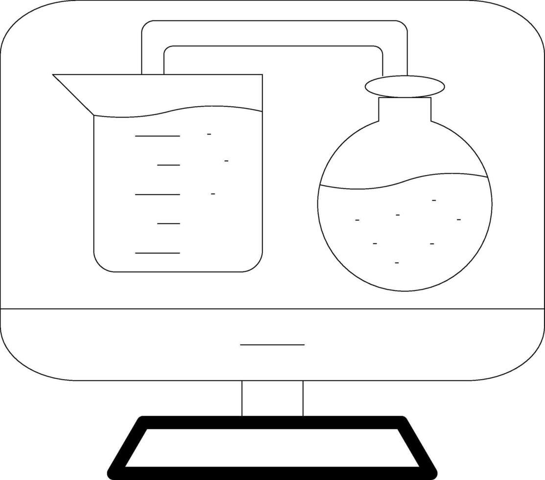 Flask Line Icon vector