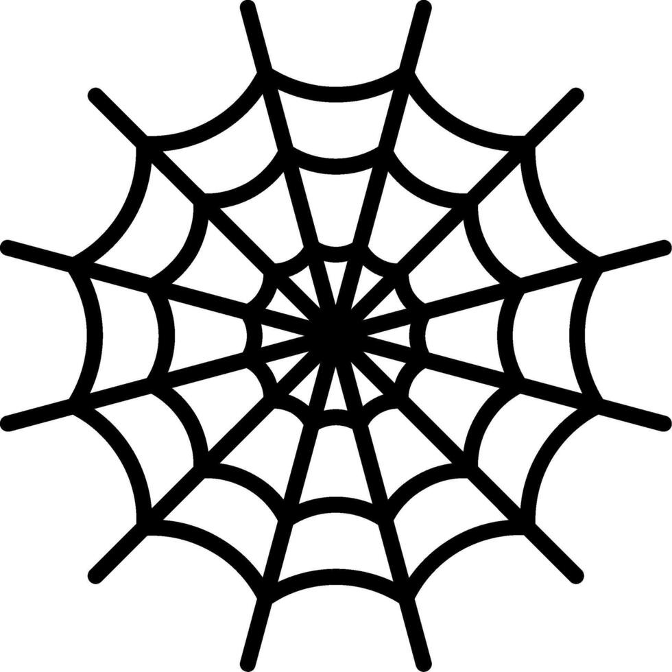 Spider Web Line Icon vector