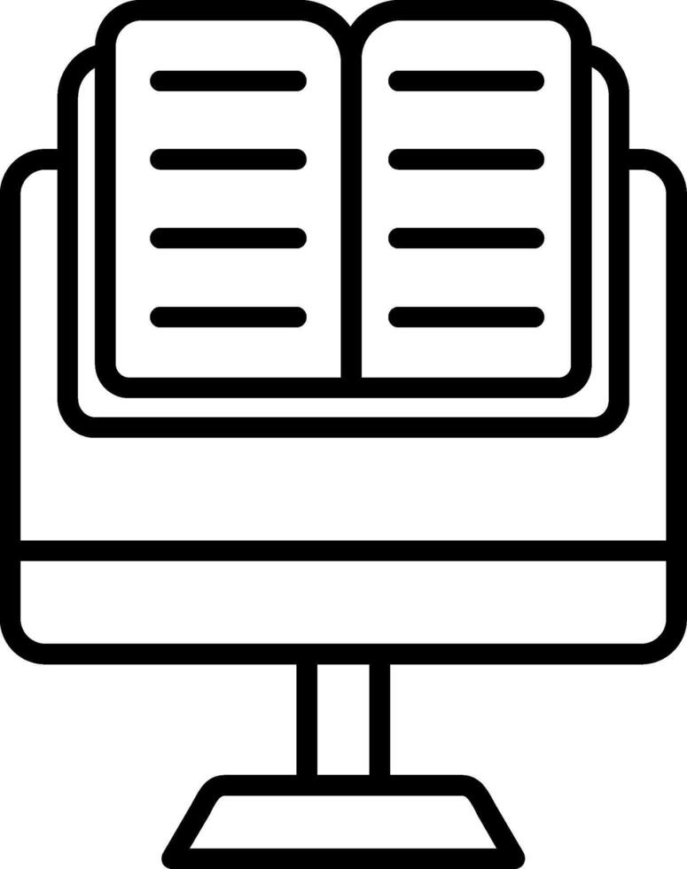 Online Learning Line Icon vector