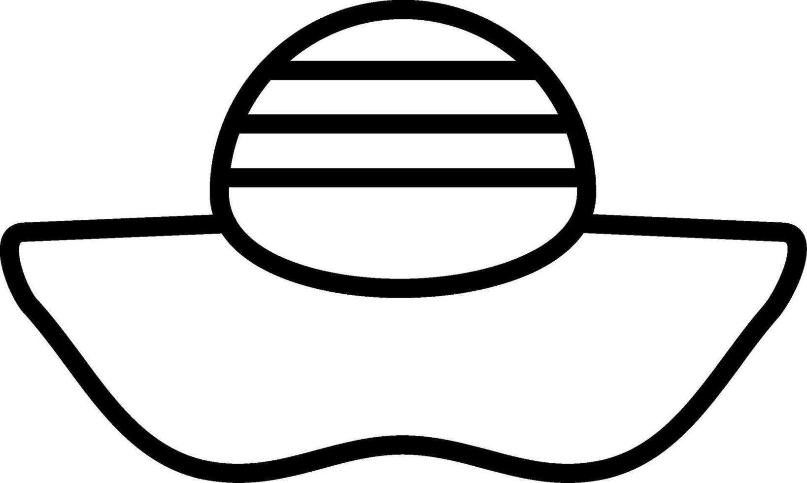 Sun Hat Line Icon vector