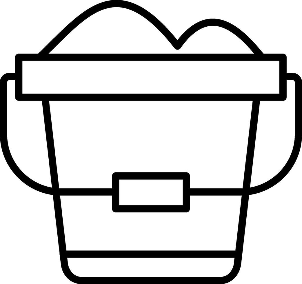 Sand Bucket Line Icon vector