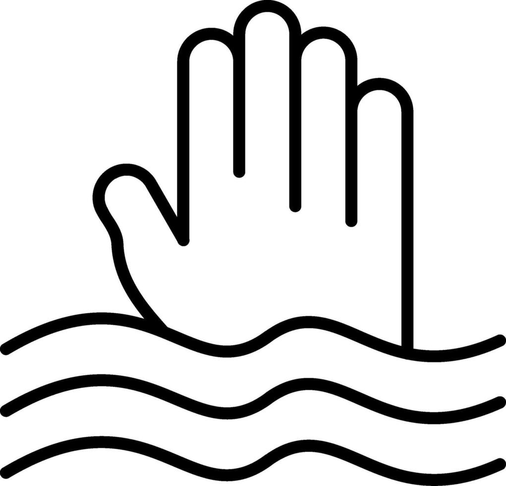 Sinking Line Icon vector