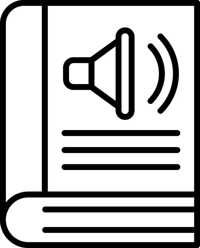 icono de línea de libro de audio vector