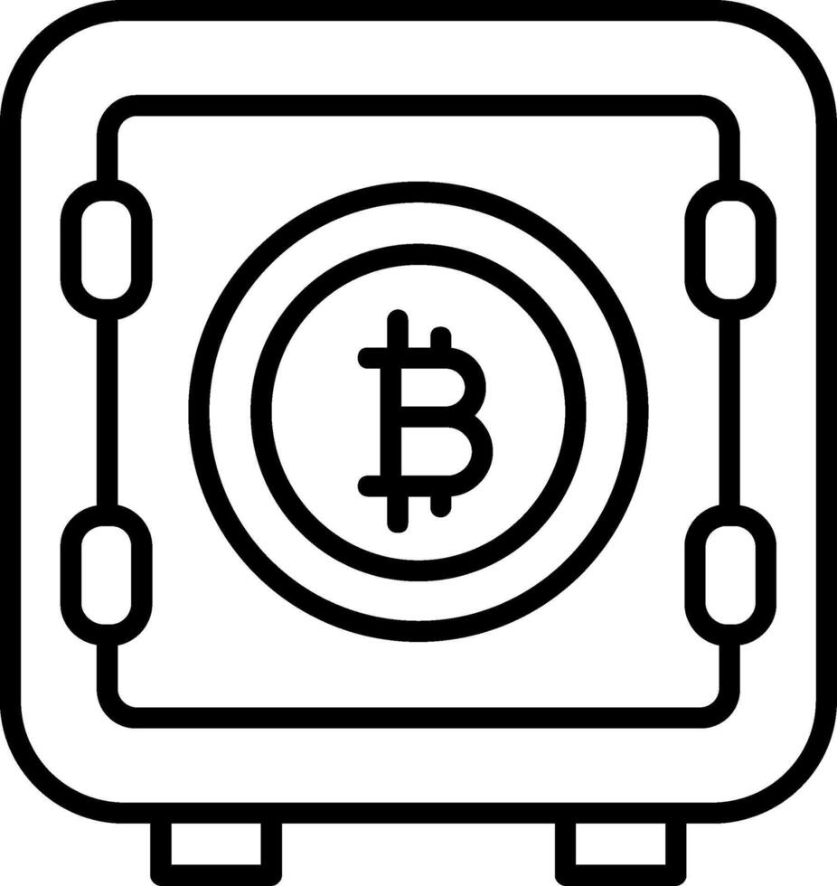 bitcoin almacenamiento línea icono vector