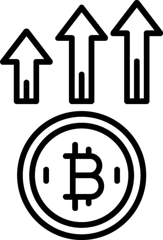 Bitcoin Up Line Icon vector