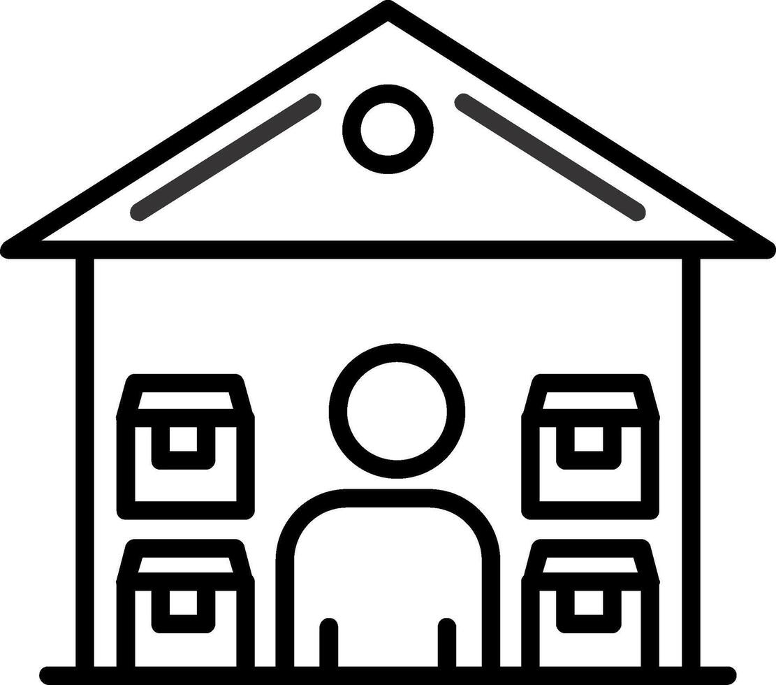 Warehouse Manager Line Icon vector