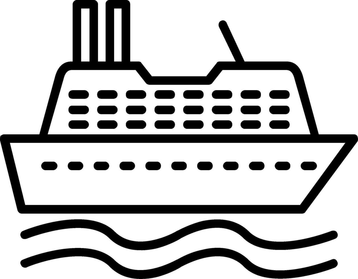 Cruise SHip Line Icon vector