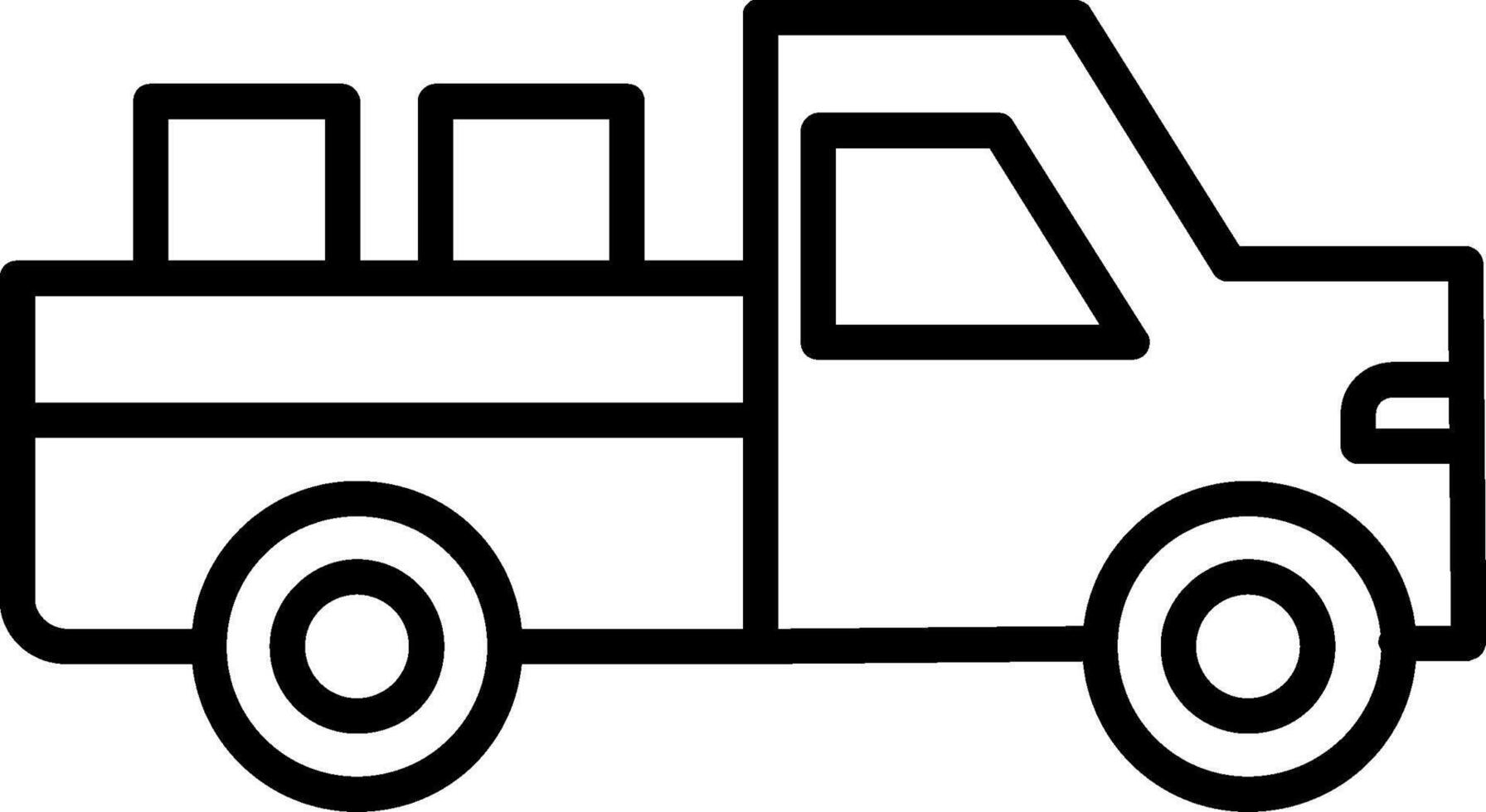 icono de línea de camioneta vector