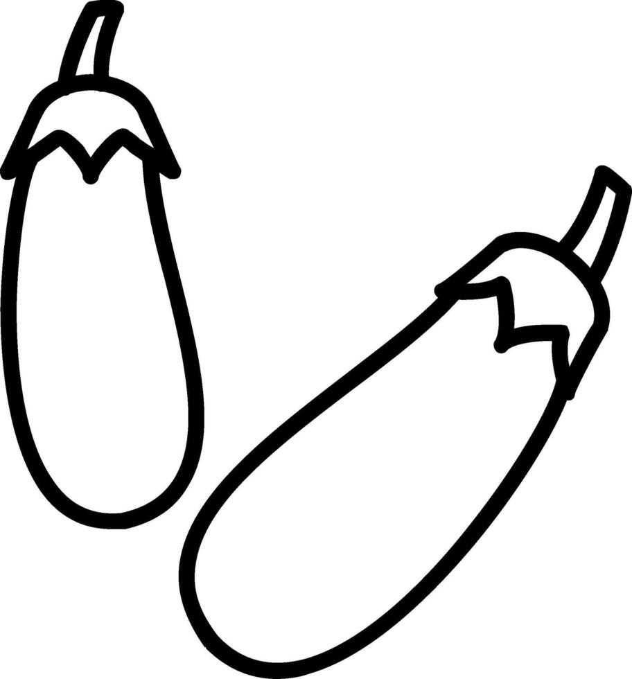 Eggplant Line Icon vector