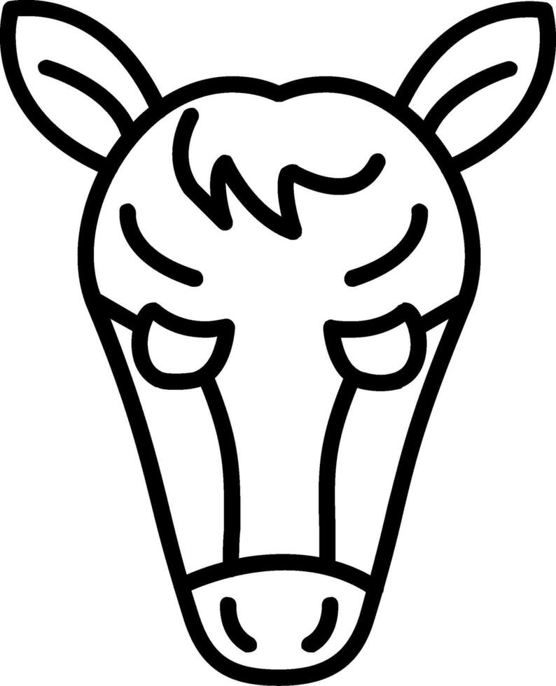 icono de línea de caballo vector