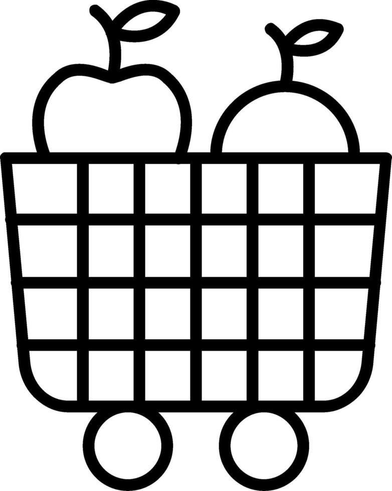 Fruit Cart Line Icon vector